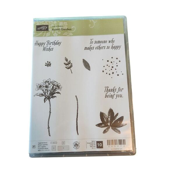 Stampin' Up! Stamp Set AVANT-GARDEN Set of 10 143272 Birthday Thanks Floral Wish - Picture 1 of 5